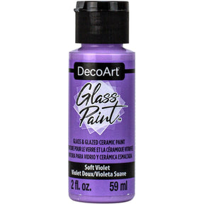 DecoArt Glass Paint in white, 2 oz bottle, suitable for decorating and customizing glass surfaces with vibrant color.