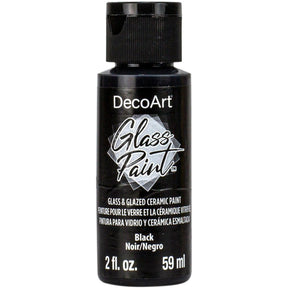 White DecoArt Glass Paint in a 2 oz bottle, ideal for decorating and customizing glass surfaces with vibrant, opaque color.