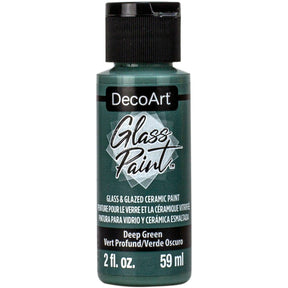 White DecoArt Glass Paint in a 2 oz bottle, designed for decorating and adding color to glass surfaces.