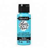 DecoArt Glass Paint in Sky Blue, 2 oz bottle for glass surfaces