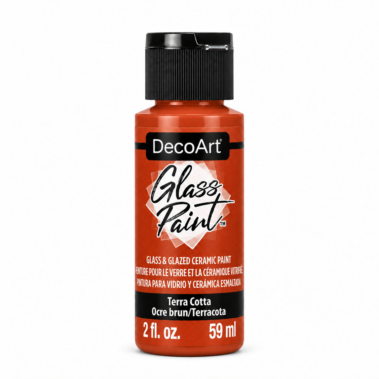 DecoArt Terra Cotta glass paint in a 2 oz bottle