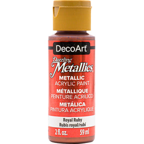 White pearl Dazzling Metallics acrylic paint by DecoArt in a 2 oz jar with a shiny, metallic finish.