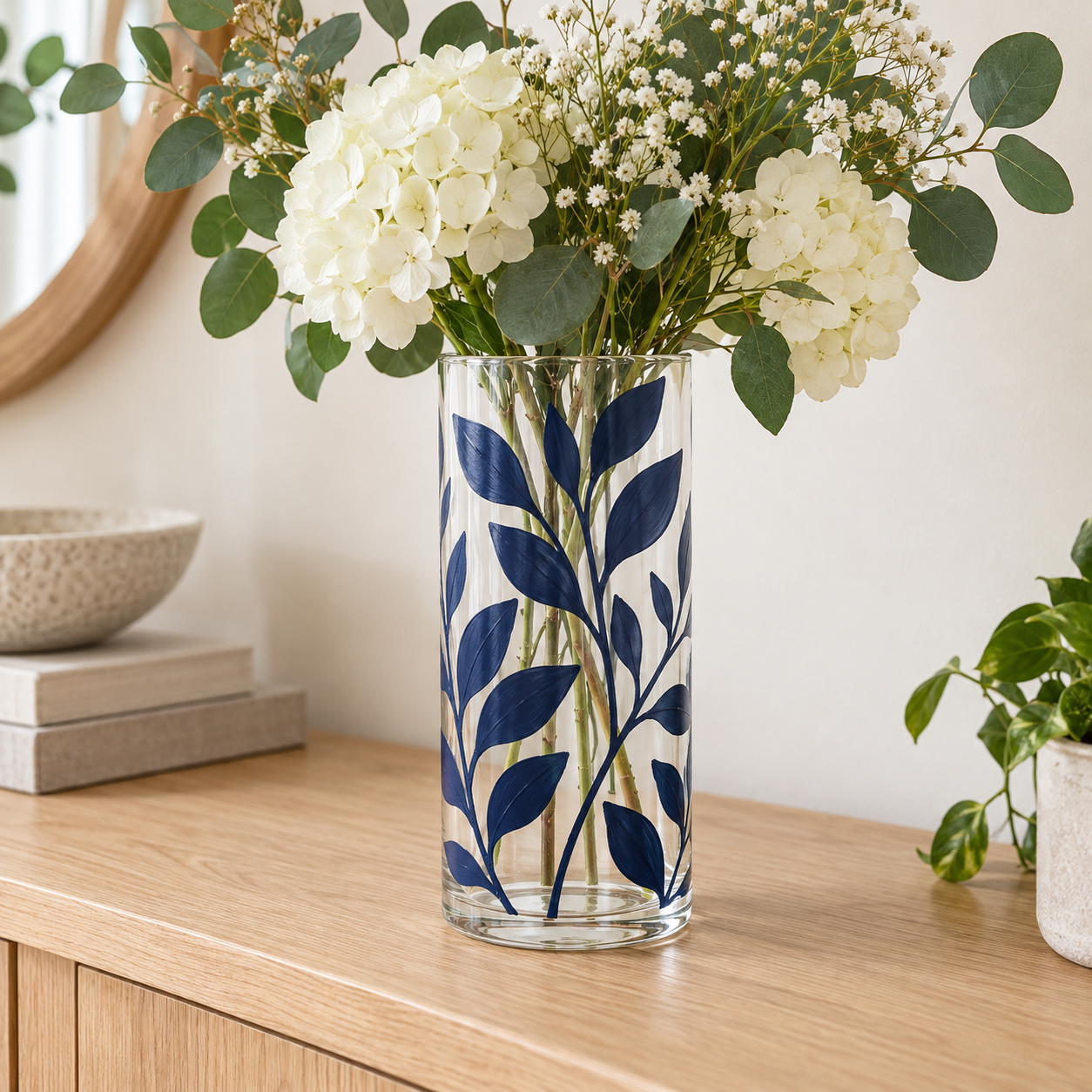 DecoArt Glass Paint in Navy for glass projects, shown in a navy blue finish