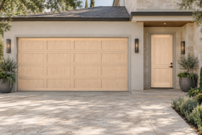 Retique It Wood'n Door Kit with white oak stain, featuring a front and garage door with detailed wood grain finish.