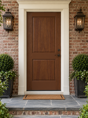 Dark oak wood grain front door kit by Retique It, featuring natural stained wood finish with detailed oak grain texture.