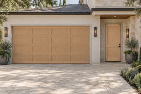 Retique It Wood'n Door Kit in Pickled Oak stain, featuring textured front and garage door with natural wood grain appearance.
