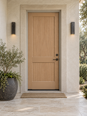 Retique It Wood'n Finish Pickled Oak front door kit with natural wood grain and stain finish, ideal for exterior door customization.