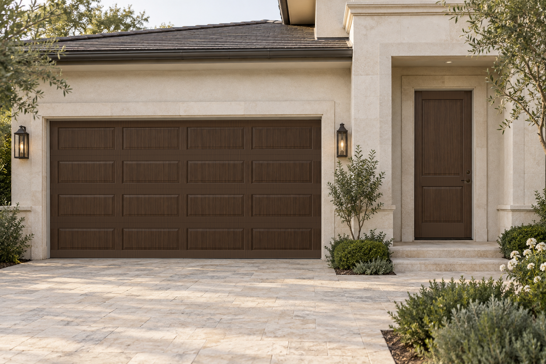 Black Walnut stain sample for Wood'n Door Kit by Retique It, showcasing rich wood grain for front and garage doors.