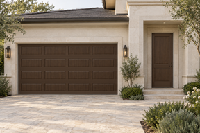 Black Walnut stain sample for Wood'n Door Kit by Retique It, showcasing rich wood grain for front and garage doors.