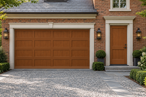 Retique It Wood'n Door Kit stain for cedar garage and front doors, showcasing natural wood grain and rich cedar color.