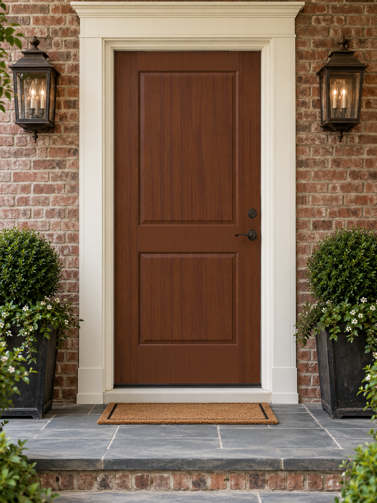 Vintage Cherry Wood'n Finish Front Door Kit by Retique It featuring a wood grain stain on a single door.