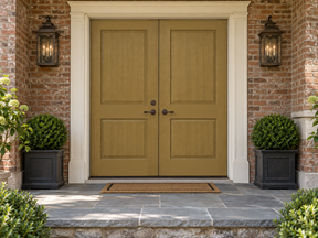 Retique It Wood'n Finish Old Oak double front door kit with natural wood grain stain and classic oak appearance.