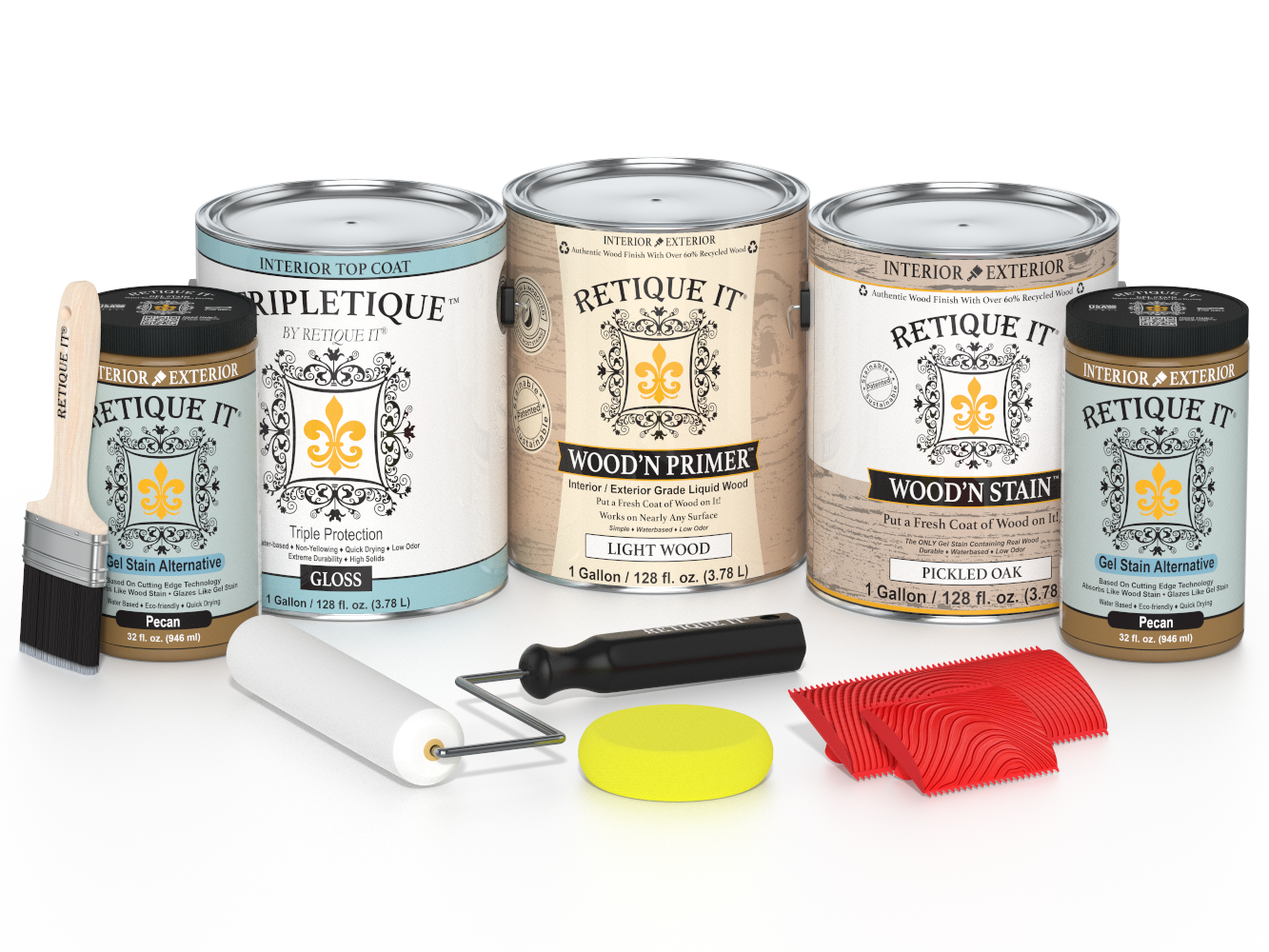 Multi-purpose Wood'n Kit (4x Lg) - Pickled Oak - Interior Top Coat