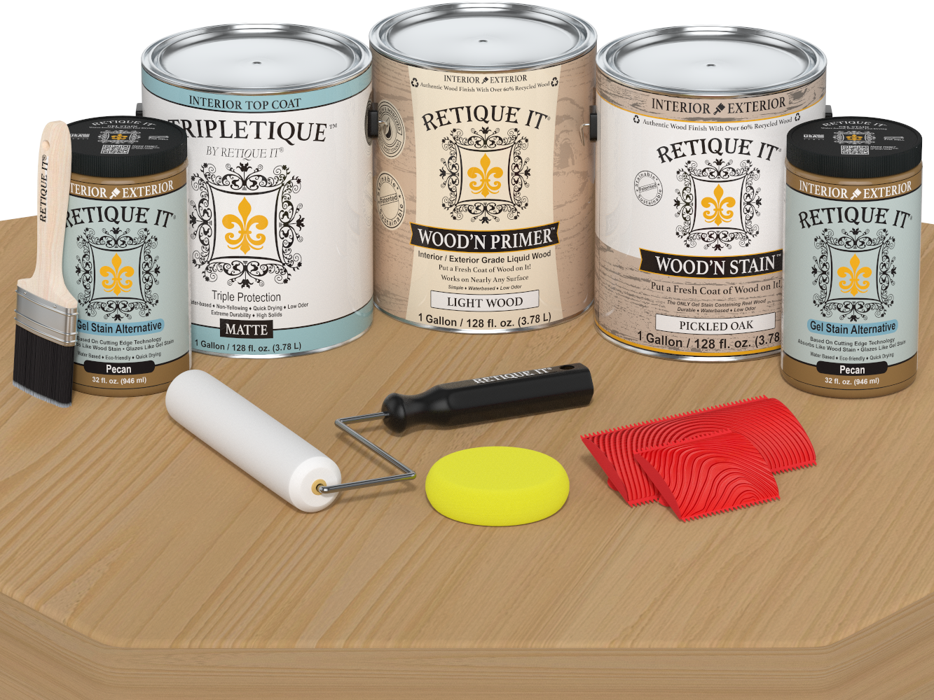 Multi-purpose Wood'n Kit (4x Lg) - Pickled Oak - Interior Top Coat