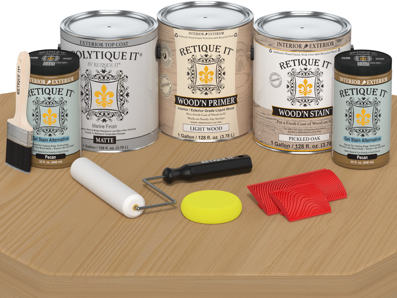 Multi-purpose Wood'n Kit (4x Lg) - Pickled Oak - Exterior Top Coat