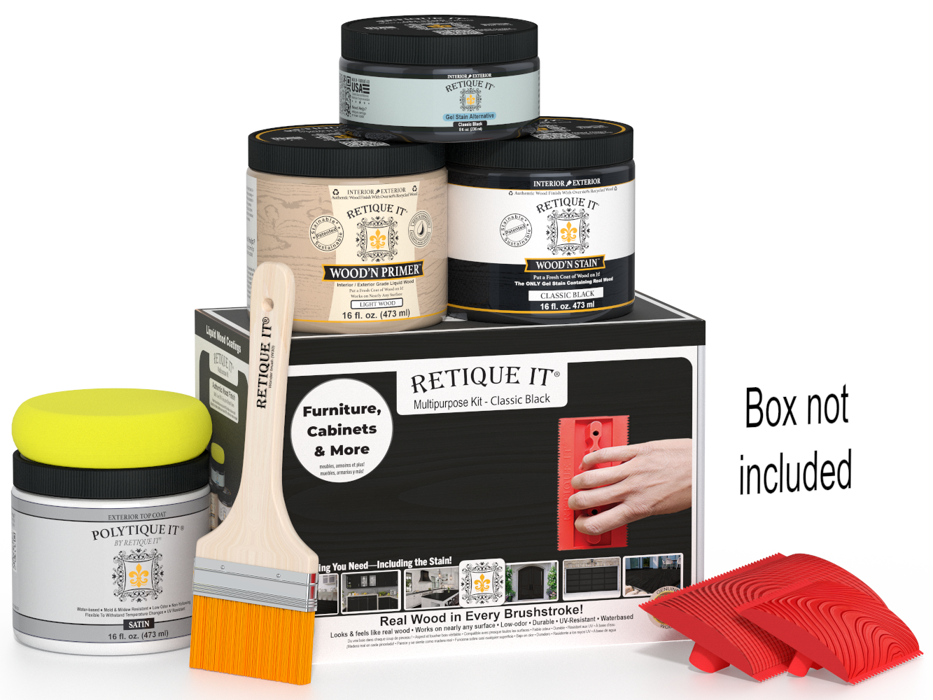 Multi-purpose Wood'n Kit (Med) - Classic Black - Exterior Top Coat