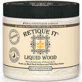 Retique It Liquid Wood Bleached interior paint applied on wood surface, showcasing smooth finish and natural grain detail.