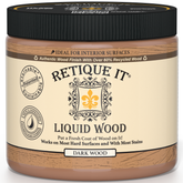 Dark liquid wood paint by Retique It® in 16oz bottle, suitable for interior wood finishing and furniture projects.