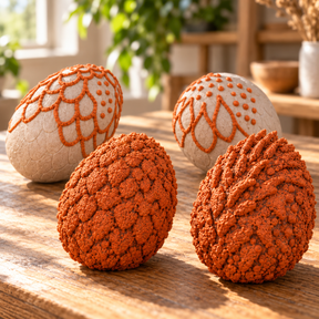 DecoArt Bloom Texture Paint in Molten Ochre, shown creating a textured finish on a craft surface