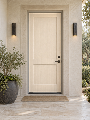 White oak door with smooth finish stain kit from Retique It, showcasing elegant wood grain and polished surface.