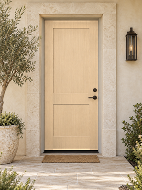 Retique It Wood'n Door Pecan stain kit showing a smooth-finished door with a rich pecan wood tone and natural grain detail.