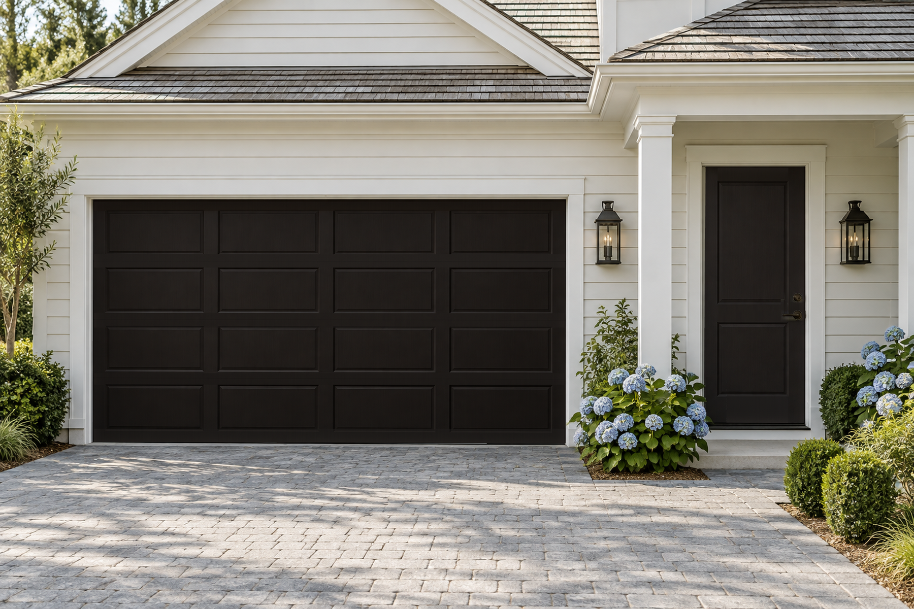 Retique It Wood'n Door Smooth Finish Kit in Classic Black for front and garage doors, showcasing a sleek, smooth stained finish.