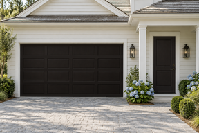 Retique It Wood'n Door Smooth Finish Kit in Classic Black for front and garage doors, showcasing a sleek, smooth stained finish.