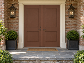 Retique It Wood'n Door Smooth Finish Kit for double Java doors, featuring natural stain application on wood surfaces.