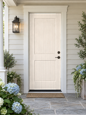 Retique It Wood'n Door Smooth Finish Kit in White Wash stain applied to a single door with a smooth, stylish finish.