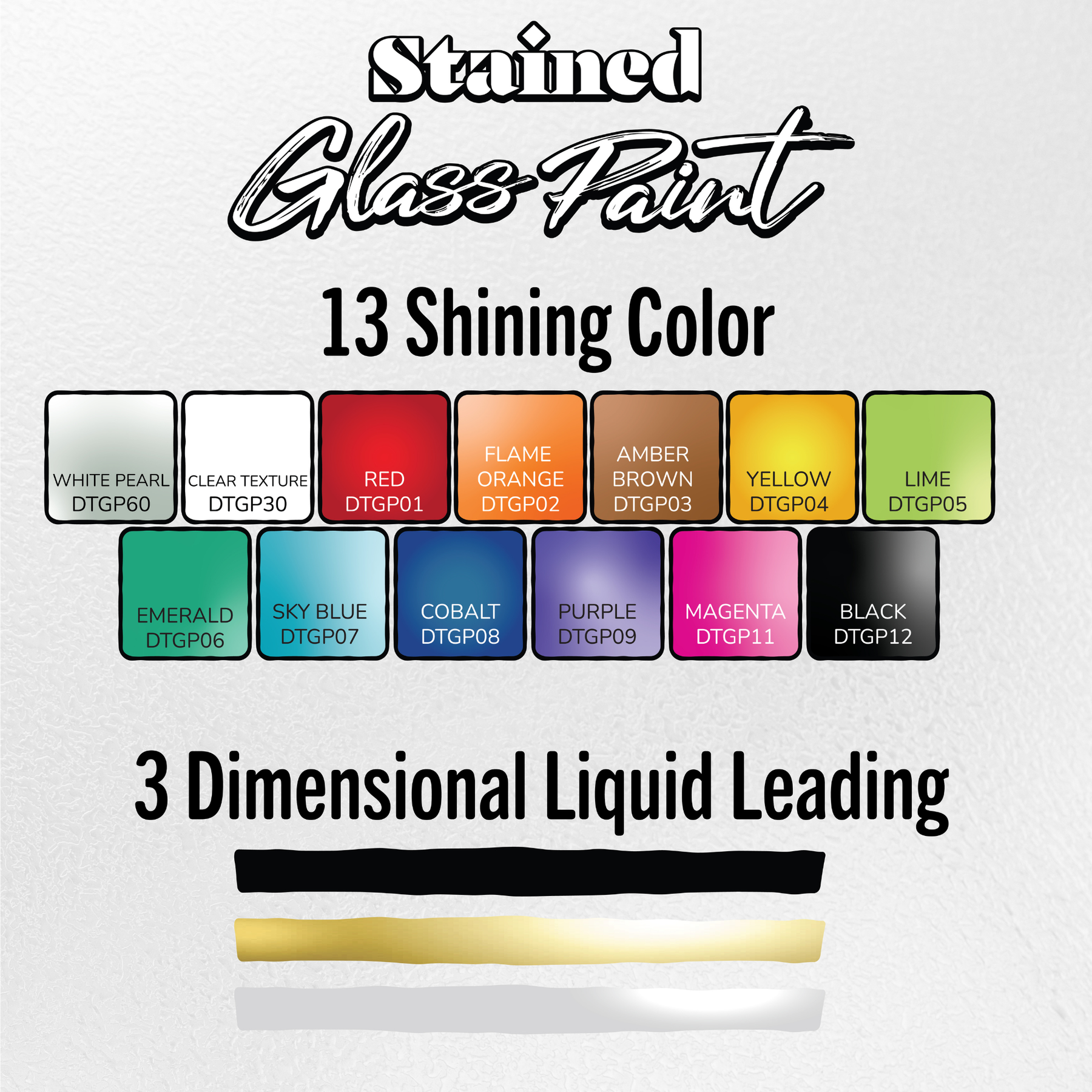 DecoArt stained glass paint complete set with vibrant colors and brushes for creating colorful stained glass art projects.