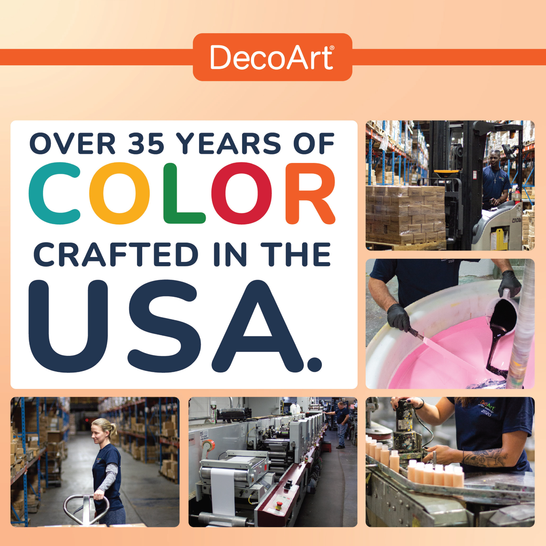 DecoArt stained glass paints set with five vibrant colors, displayed in small bottles for creating colorful stained glass art.